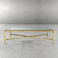 Thaddeus Forged Iron Rectangle Glass Coffee Table - King Lamps