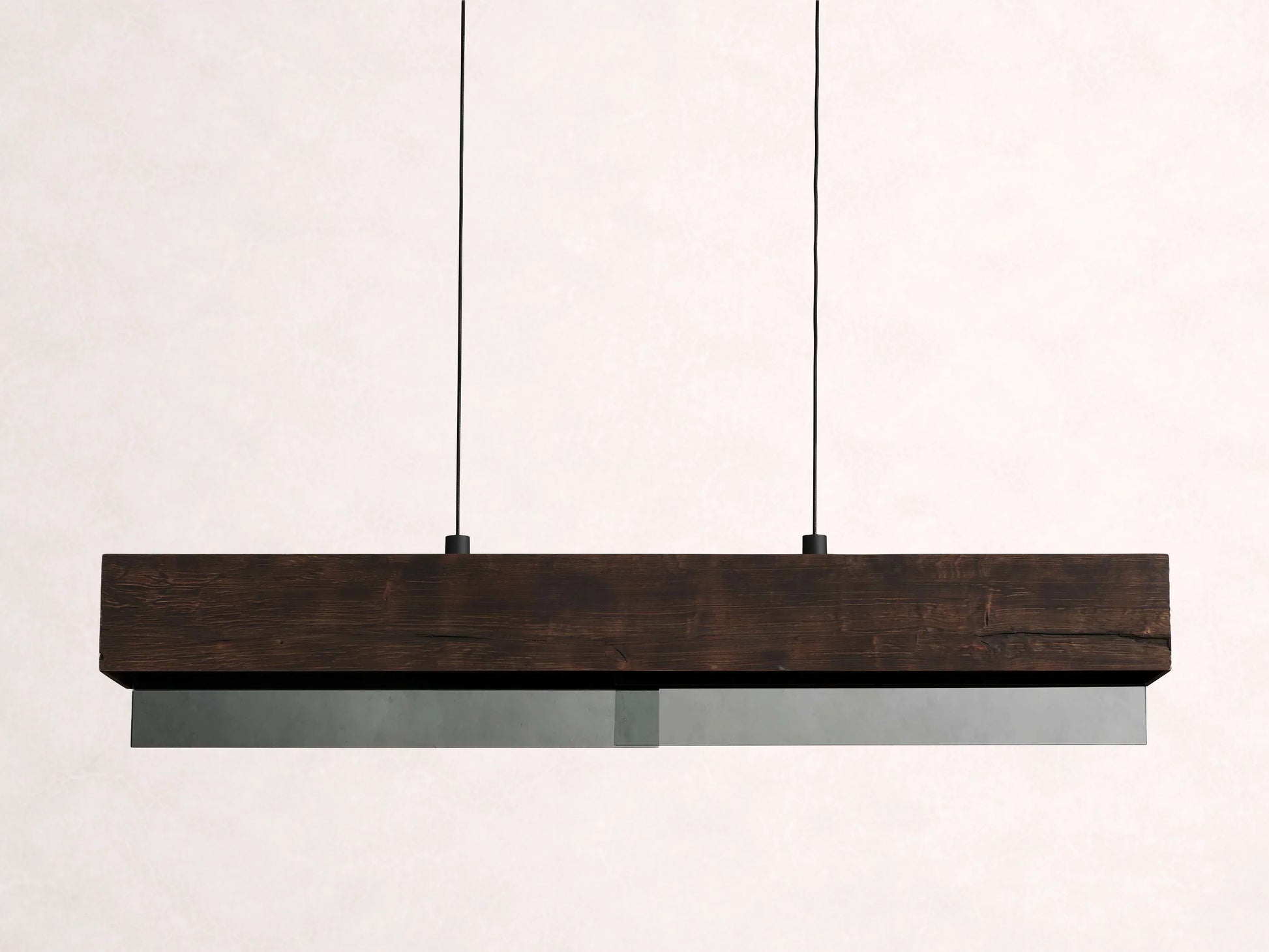 Lena Linear Wood Glass Chandelier 47'' 62" 72"L