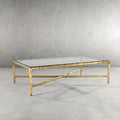 Thaddeus Forged Iron Rectangle Glass Coffee Table - King Lamps