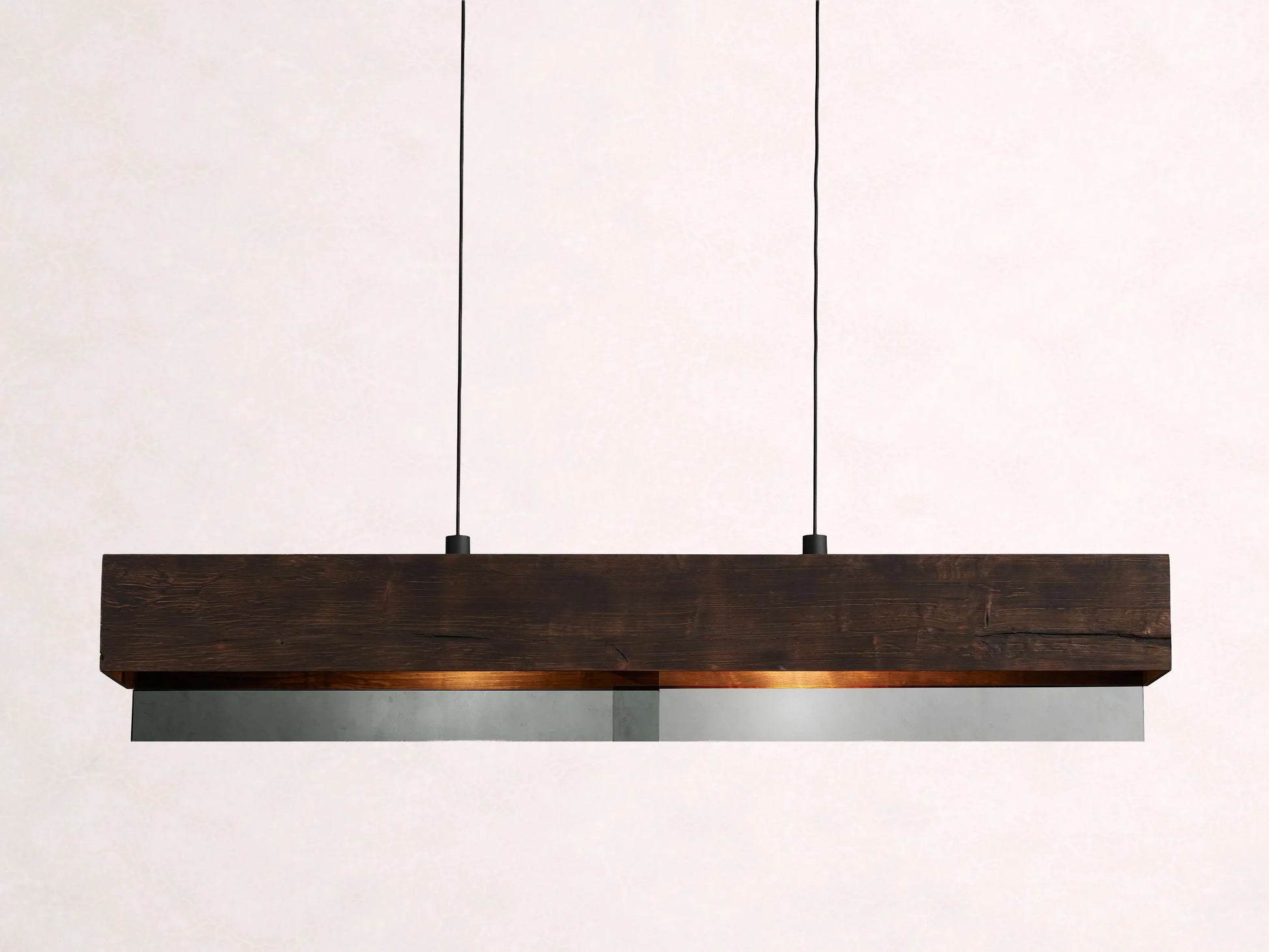 Lena Linear Wood Glass Chandelier 47'' 62" 72"L