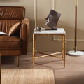 Thaddeus Forged Iron Mabrble Square Side Table 18