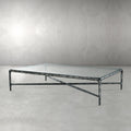 Thaddeus Forged Iron Rectangle Glass Coffee Table - King Lamps