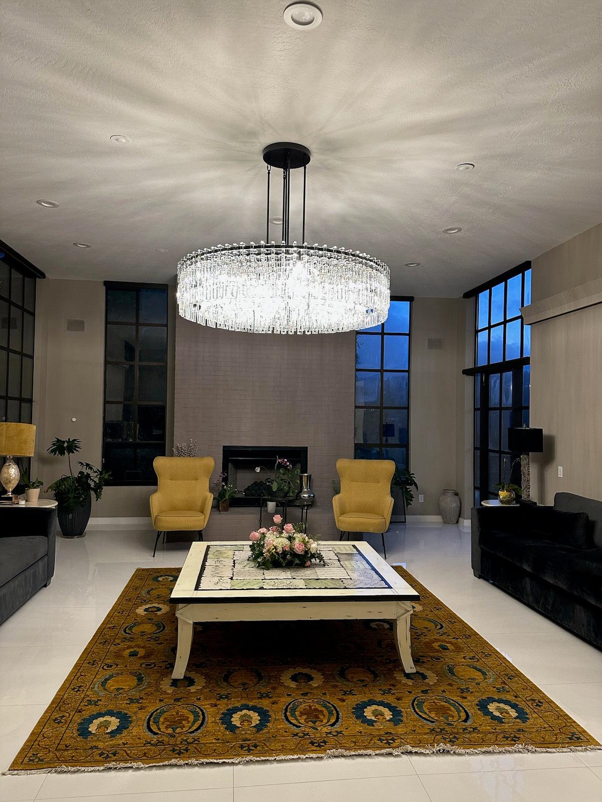 Marigan Crystal Round Chandelier 36" - King Lamps
