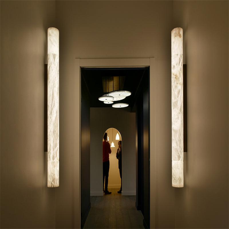 Garron Modern Alabaster Linear Wall Sconce - King Lamps