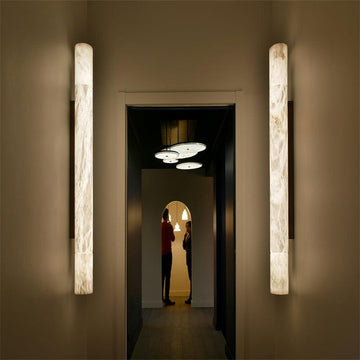 Garron Modern Alabaster Linear Wall Sconce - King Lamps