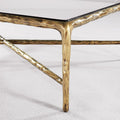 Thaddeus Forged Iron Square Glass Coffee Table - King Lamps