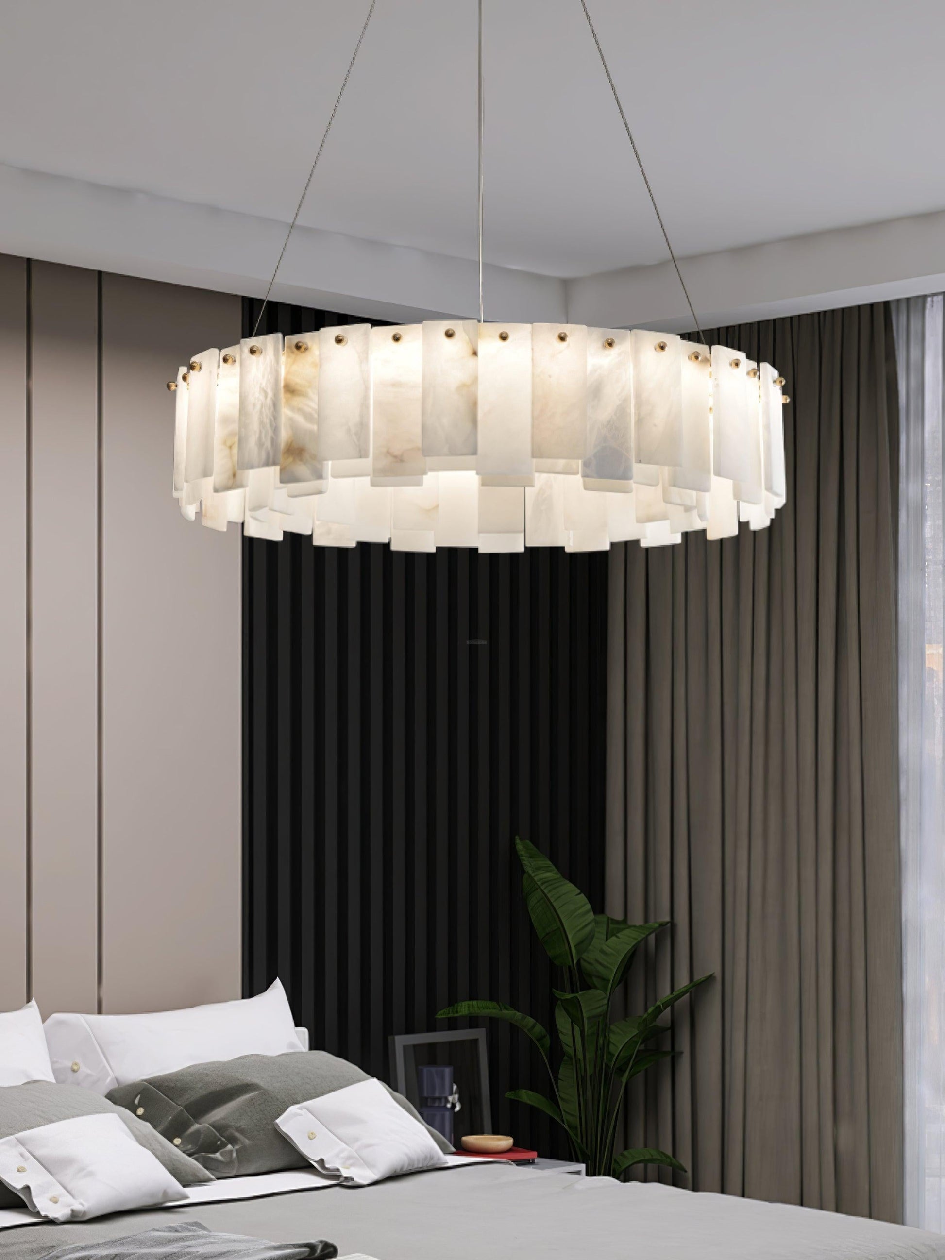 Halos Alabaster Round/Square Chandelier - King Lamps