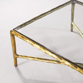 Thaddeus Forged Iron Rectangle Glass Coffee Table - King Lamps
