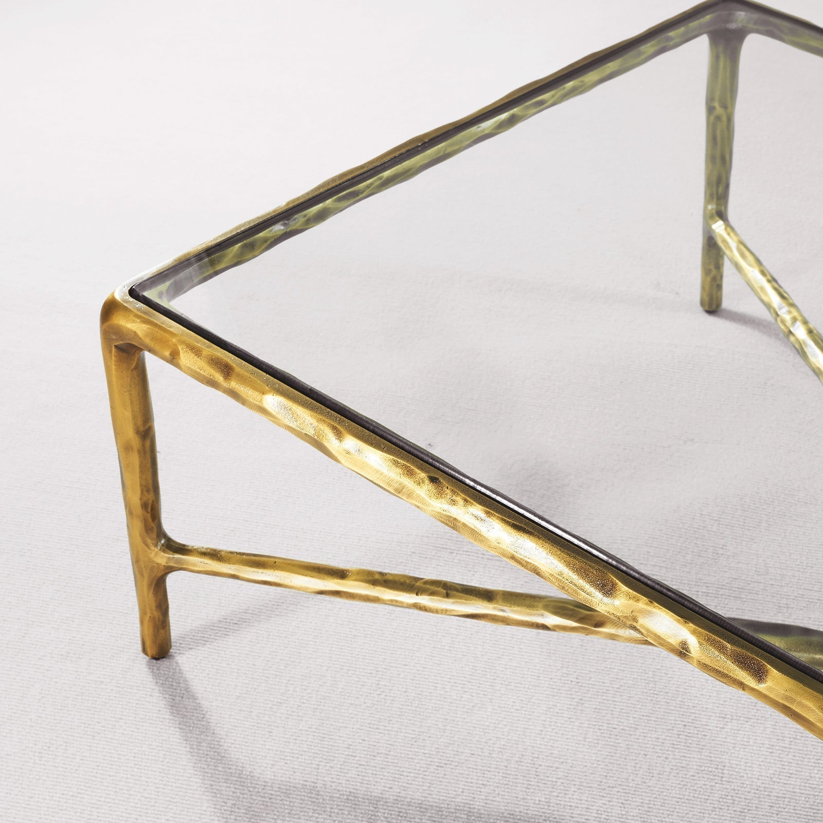 Thaddeus Forged Iron Rectangle Glass Coffee Table - King Lamps