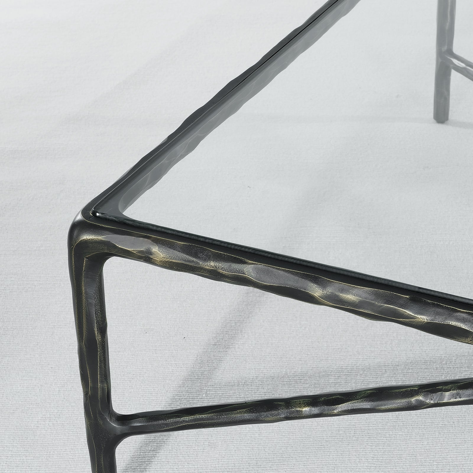 Thaddeus Forged Iron Rectangle Glass Coffee Table - King Lamps