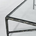 Thaddeus Forged Iron Square Glass Coffee Table - King Lamps
