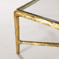 Thaddeus Forged Iron Square Glass Coffee Table - King Lamps
