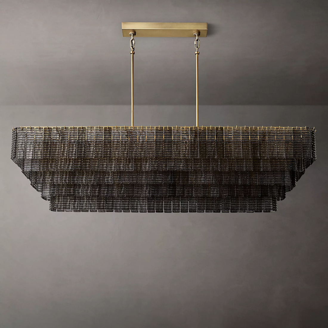 Sirene Glass Rectangular Chandelier 77" - King Lamps