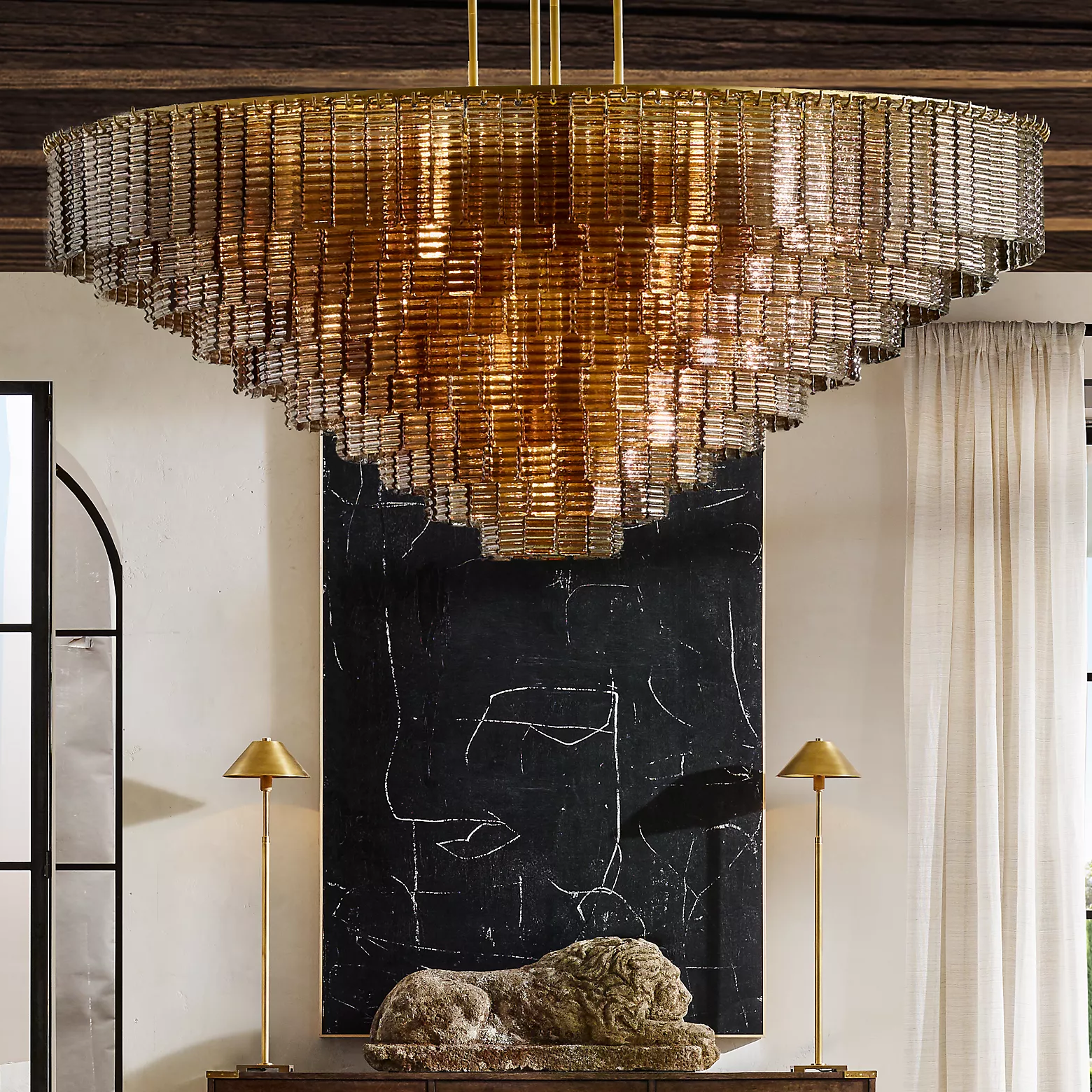 Sirene Glass Round Chandelier 65" - King Lamps