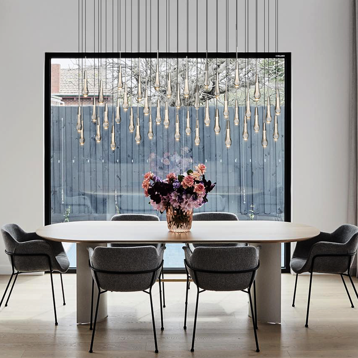 Soltaire Crystal Linear Chandelier 37" 50" 60'' 70" 87" 120''W - King Lamps