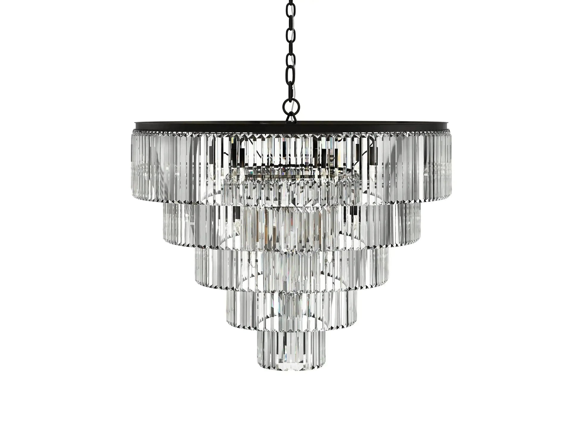 Leyland Tiered Round Crystal Chandelier - King Lamps