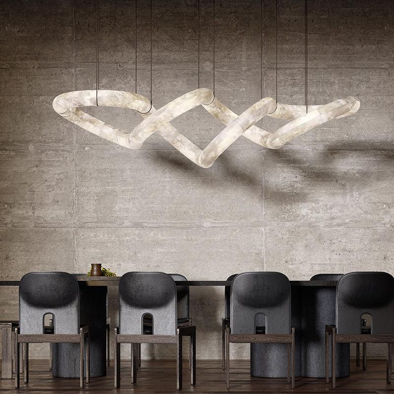 Ethereal Alabaster Chandelier 96" - King Lamps