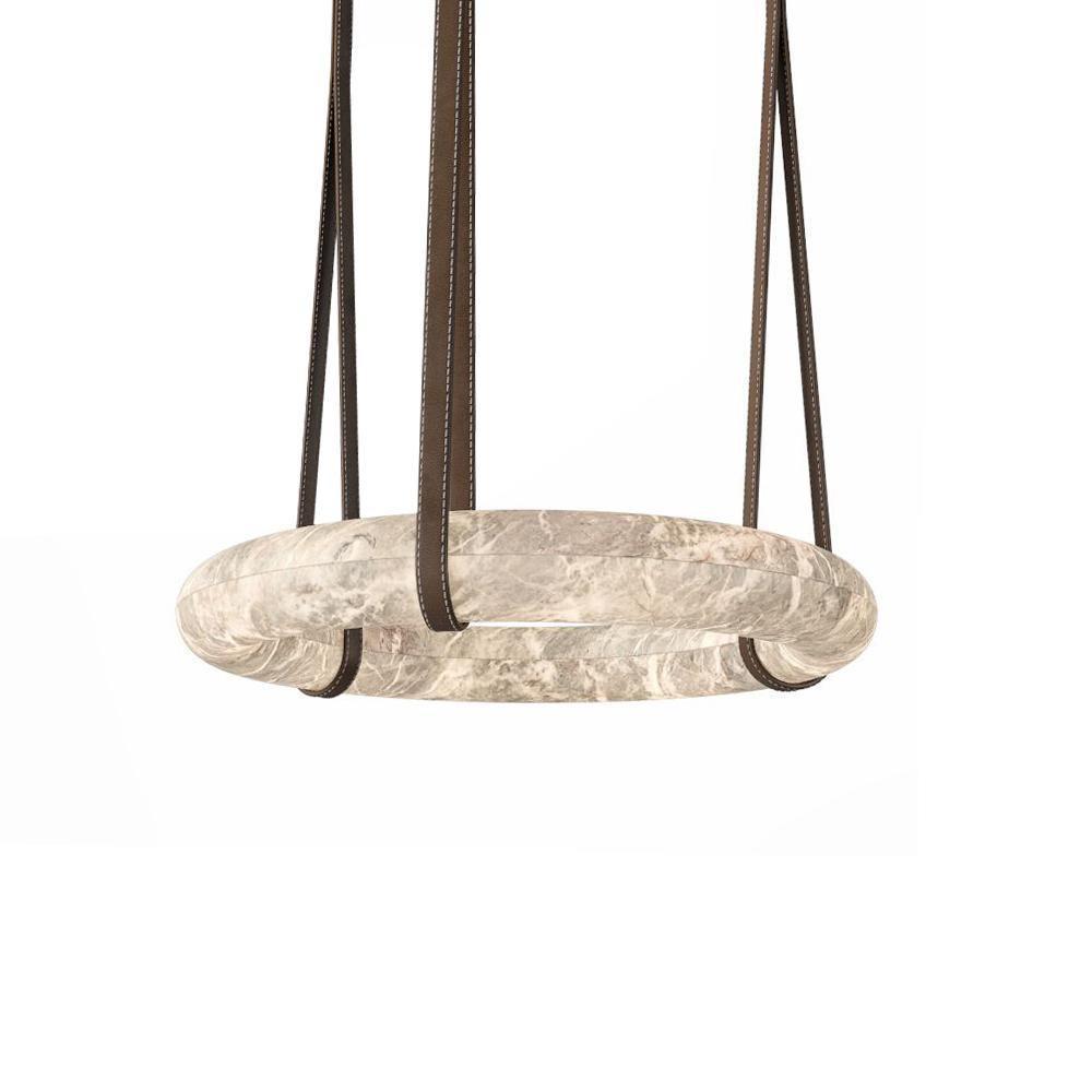 Oslo Pendant Alabaster Chandelier, Halo Ring Chandelier - King Lamps