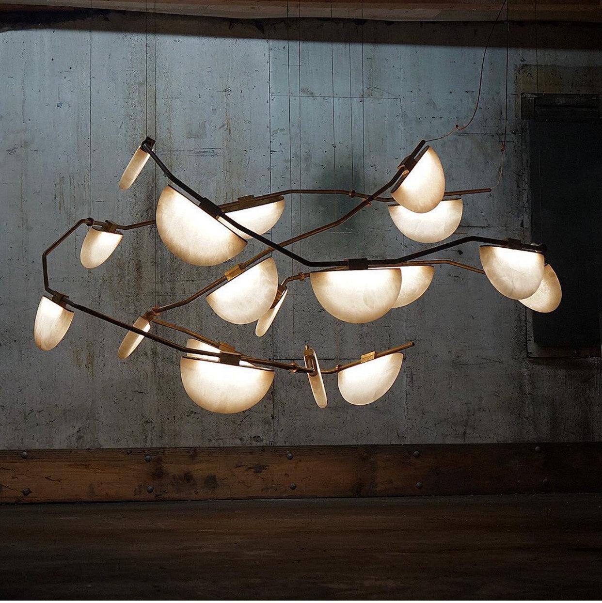 Selena Alabaster Chandelier, Luxury Modern Chandelier for Living Room - King Lamps
