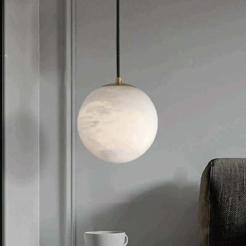 Alabaster Sphere Pendant Light, Modern Pendant Light - King Lamps
