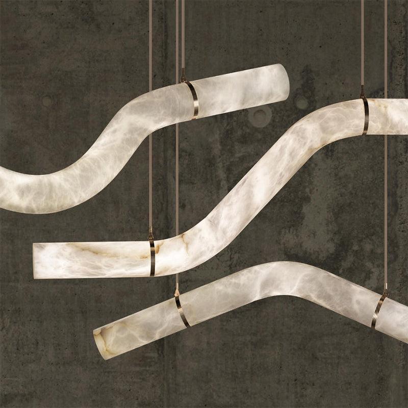 Luna's Simplicity - Modern Minimalist Alabaster Dining Room Pendant Light - King Lamps