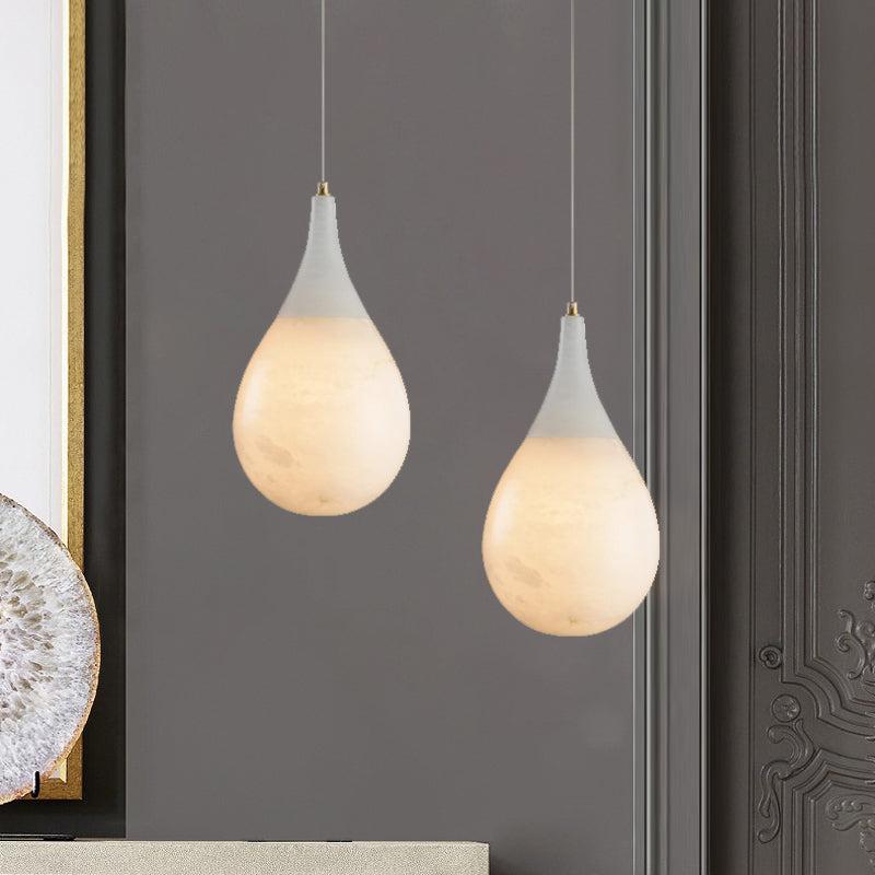 Hailey Alabaster Raindrop Pendant Lighting, Dining Table Pendant - King Lamps