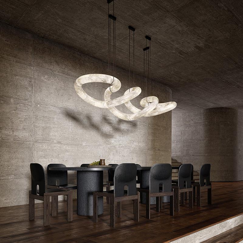 Scarlett Designer Alabaster Pendant Light, Modern Luxury Inspired Chandelier - King Lamps