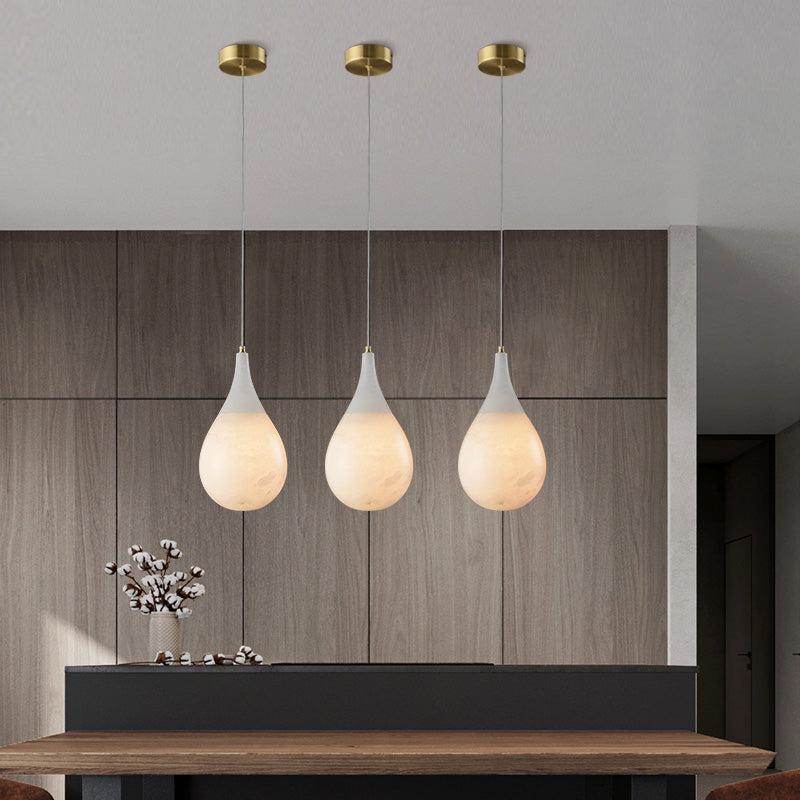 Hailey Alabaster Raindrop Pendant Lighting, Dining Table Pendant - King Lamps