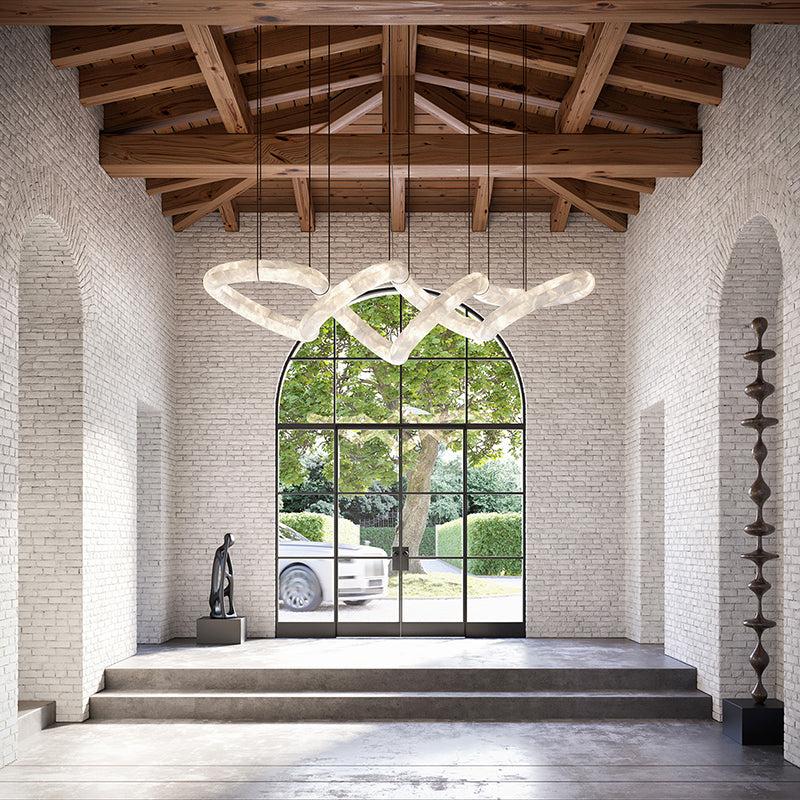 Scarlett Designer Alabaster Pendant Light, Modern Luxury Inspired Chandelier - King Lamps