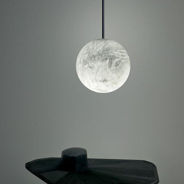Luna Alabaster Sphere Staircase Chandelier, Multi Pendant Light - King Lamps