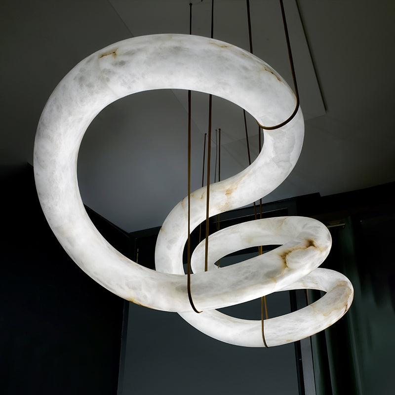 Scarlett Designer Alabaster Pendant Light, Modern Inspired Chandelier - King Lamps