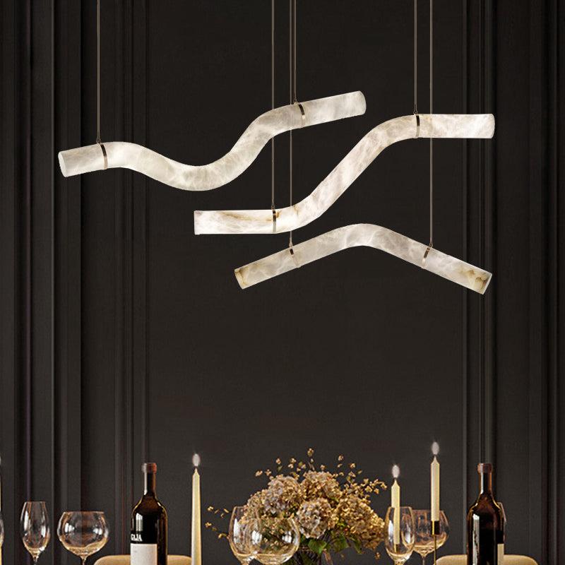 Luna's Simplicity - Modern Minimalist Alabaster Dining Room Pendant Light - King Lamps