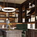 Oslo Pendant Alabaster Chandelier, Halo Ring Chandelier - King Lamps