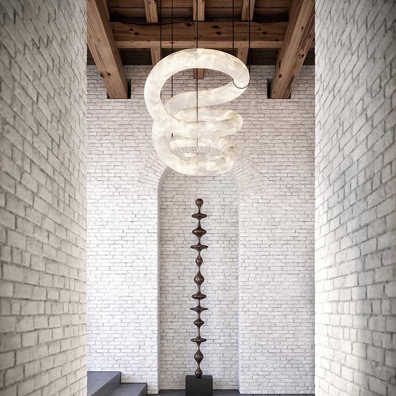 Scarlett Designer Alabaster Pendant Light, Modern Luxury Inspired Chandelier - King Lamps