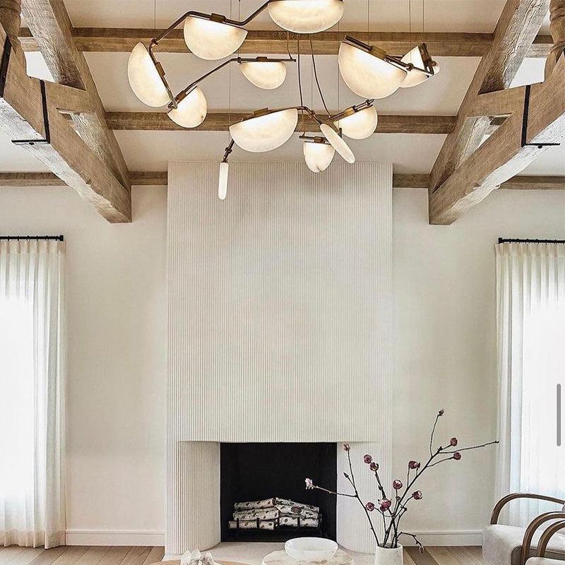Selena Alabaster Chandelier, Luxury Modern Chandelier for Living Room - King Lamps