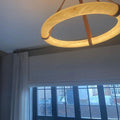 Oslo Pendant Alabaster Chandelier, Halo Ring Chandelier - King Lamps