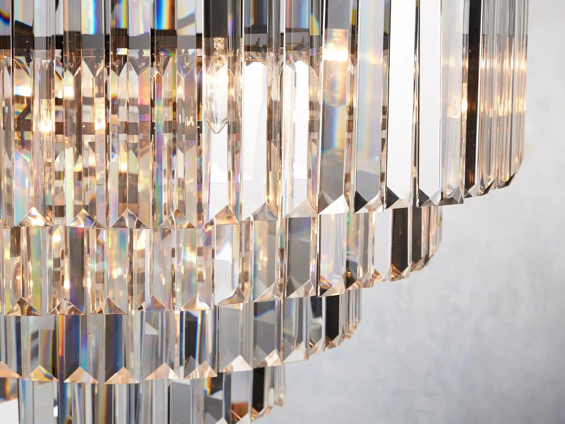 Leyland Tiered Round Crystal Chandelier - King Lamps