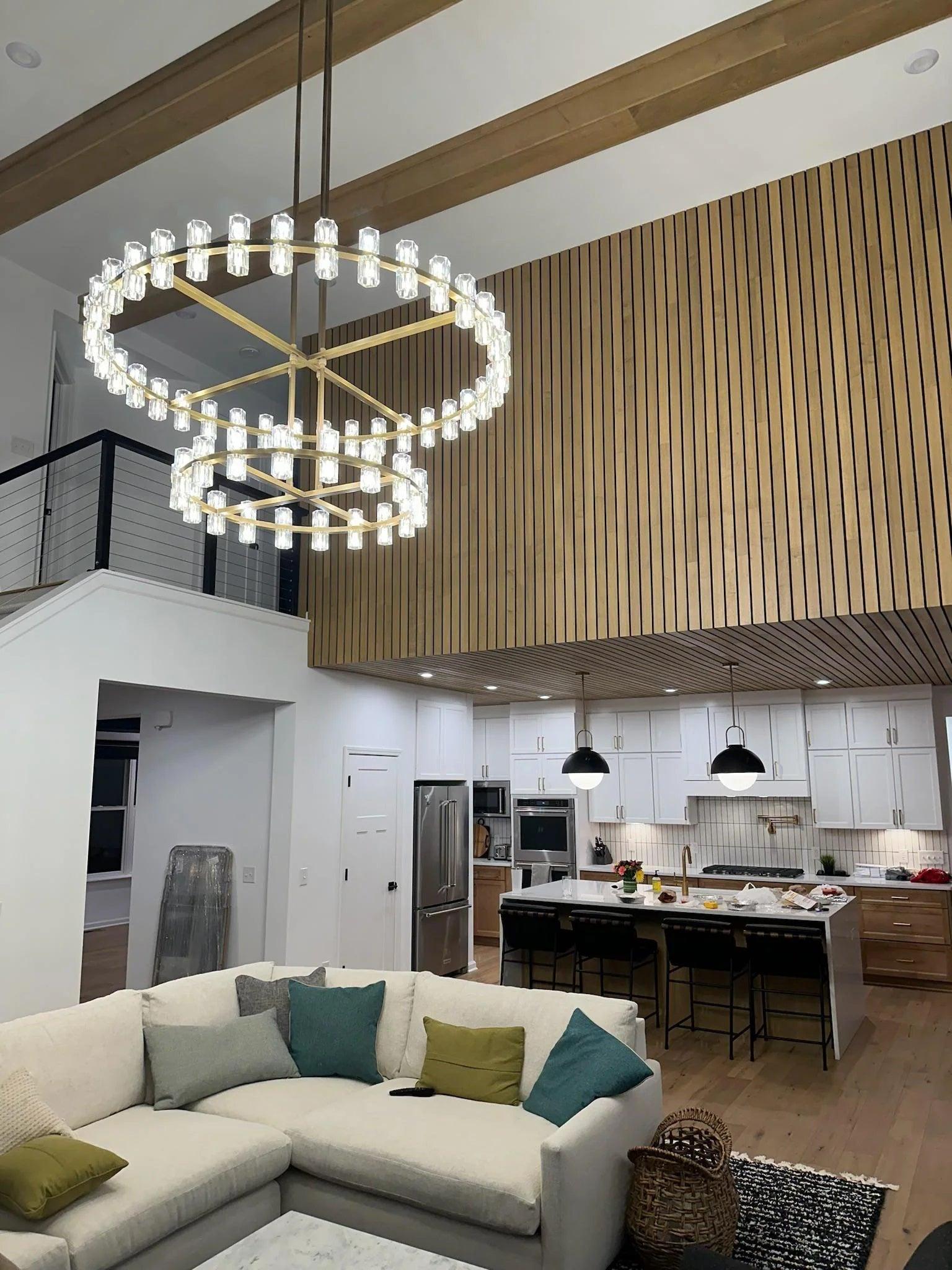 Arcachon Round 2-Tier Chandelier 60" For Dining Room Kitchen island - King Lamps