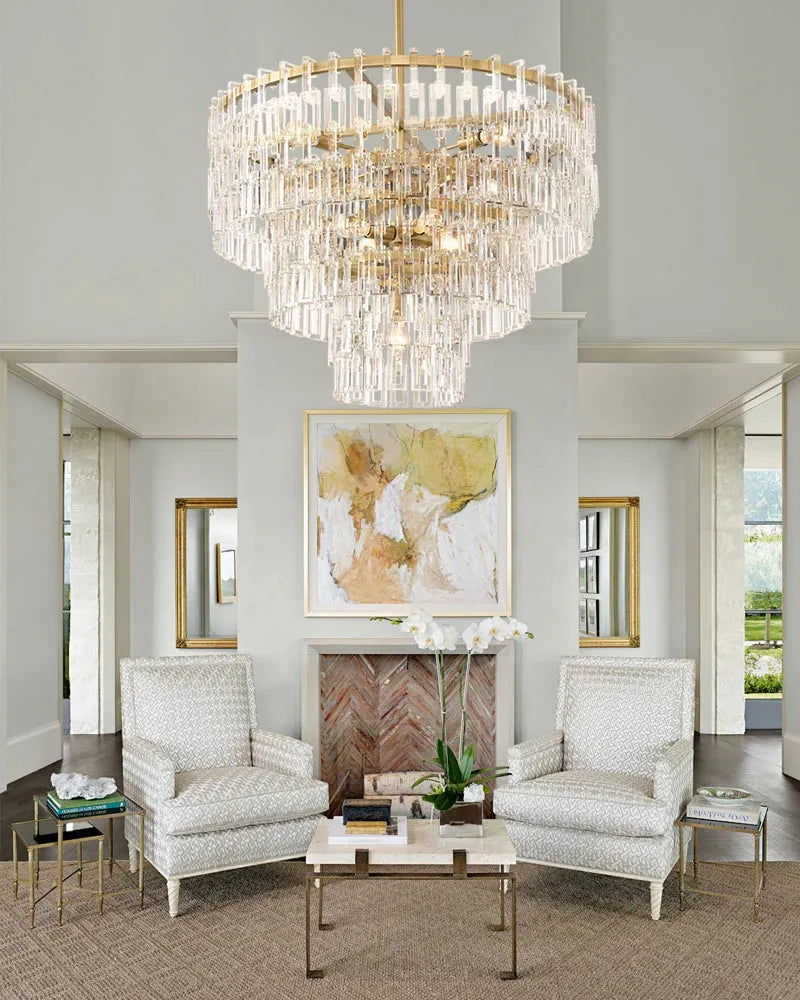 Marigan Crystal 3-Tier Round Chandelier 36" - King Lamps