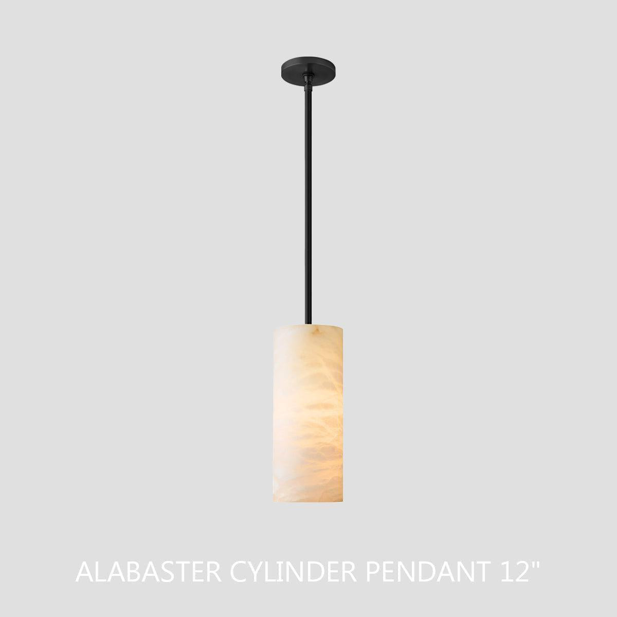 Hand Carved Alabaster Cylinder Pendent - King Lamps