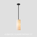 Hand-Carved Alabaster Cylinder Pendant - King Lamps