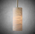Hand-Carved Alabaster Cylinder Pendant - King Lamps