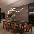 Modern Simple Brass Waving Chandelier for Living/Dining Room/Kitchen Island - King Lamps