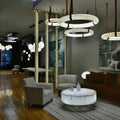 Oslo Pendant Alabaster Chandelier, Halo Ring Chandelier - King Lamps
