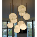 Luna Alabaster Sphere Staircase Chandelier, Multi Pendant Light - King Lamps