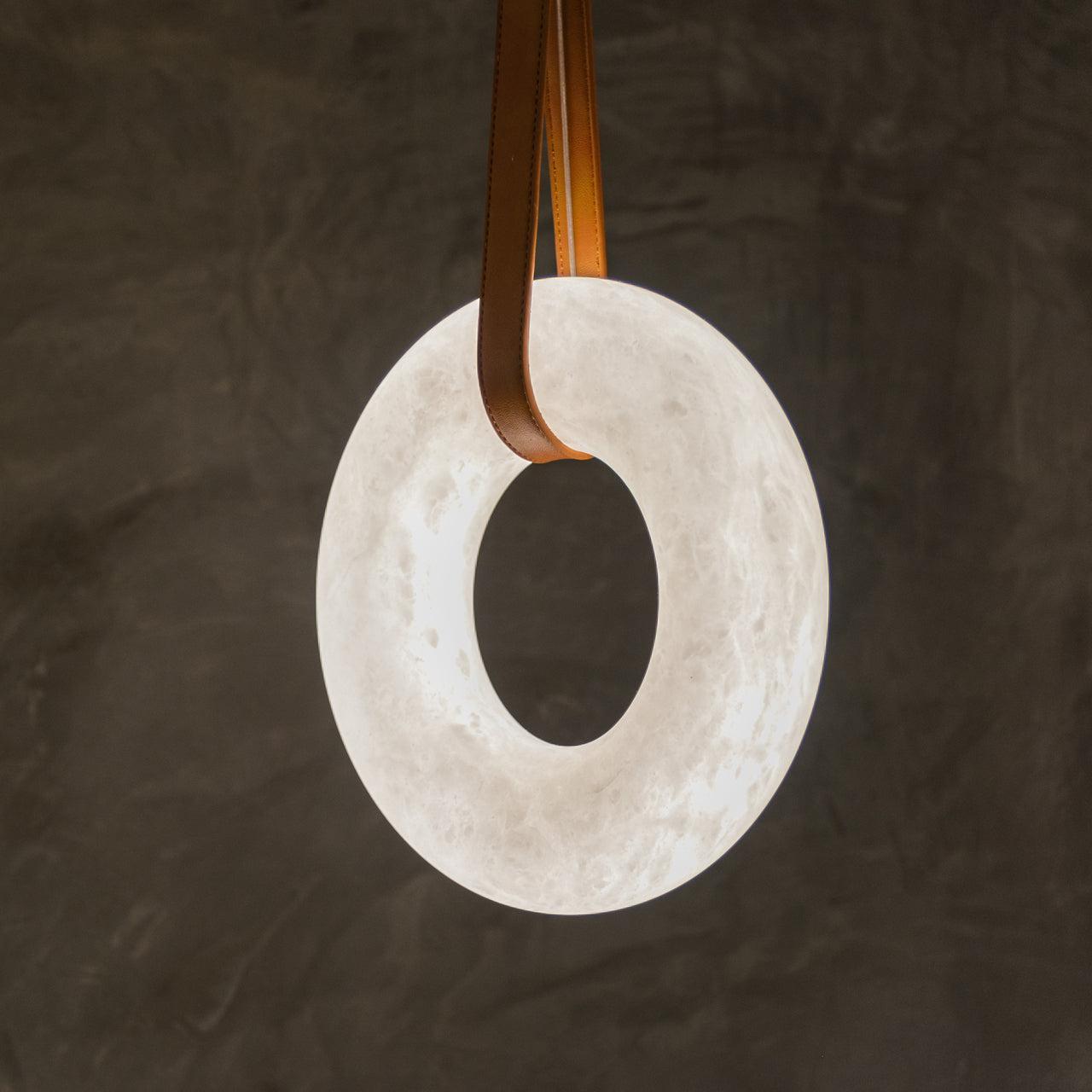 Oslo Pendant Alabaster Chandelier, Halo Ring Chandelier - King Lamps