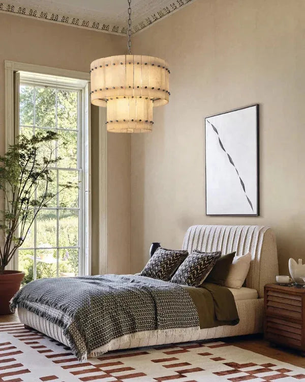 San Marco Alabaster Round 2-Tiered Chandelier - King Lamps