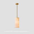 Hand Carved Alabaster Cylinder Pendent - King Lamps