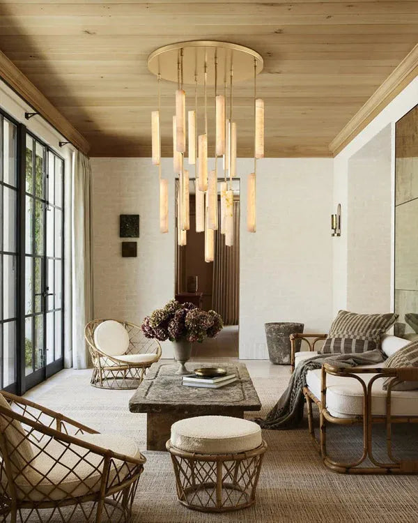 Audubon Alabaster Round Chandelier 56" - King Lamps