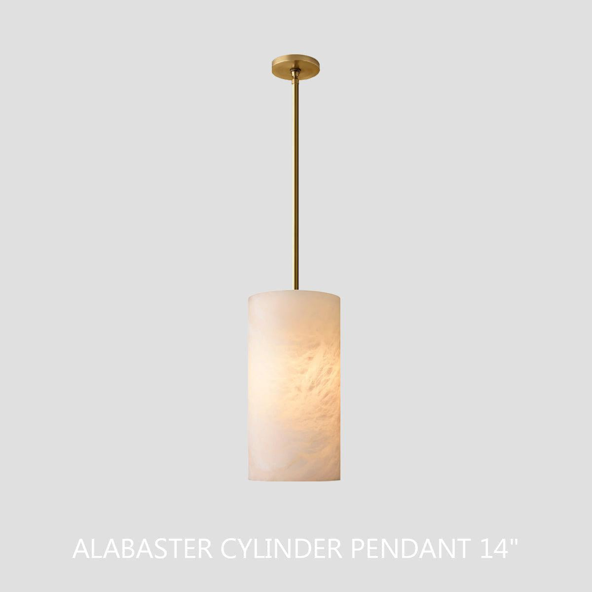 Hand Carved Alabaster Cylinder Pendent - King Lamps